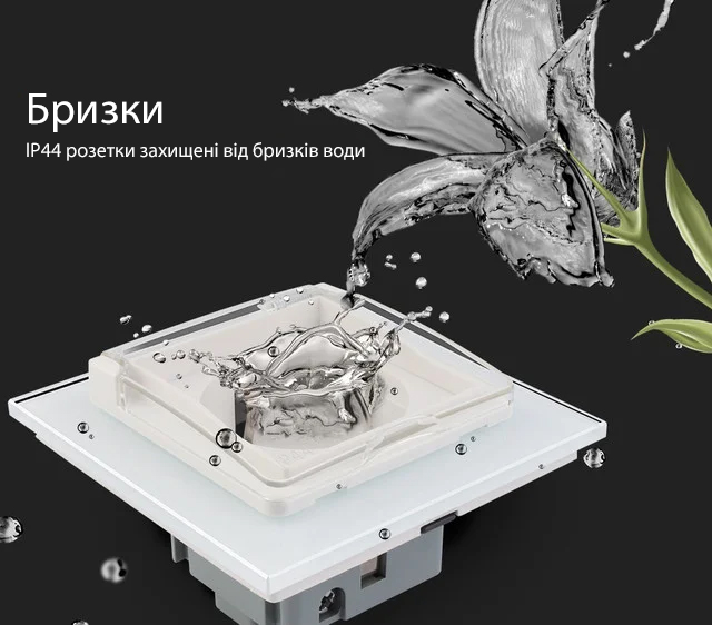 Электрическая розетка LIVOLO евро стандарта с заземляющими контактами, защитными шторками, защитной крышкой стандарта IP44