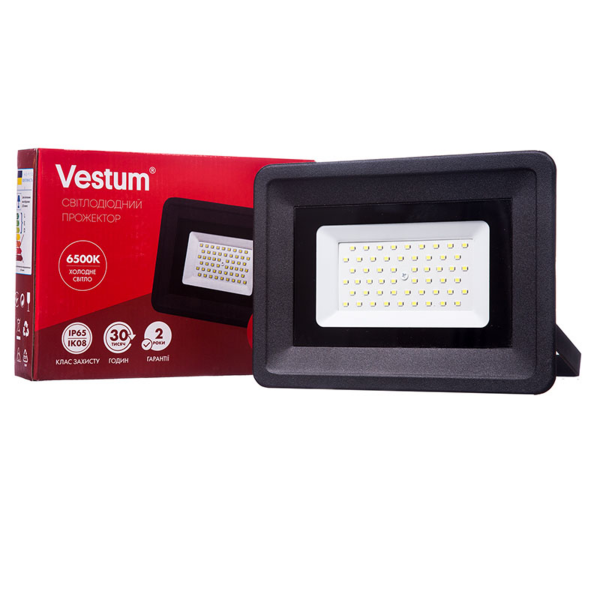 Светодиодный прожектор Vestum 50W 4300Лм 6500K 185-265V IP65 1-VS-3004 
