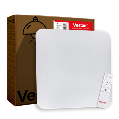 стельовий світильник Vestum QUATRO зоряне небо 72W 380*380*65мм 3000К- 6500К 5600Lm з пультом VS-81041, вітрина