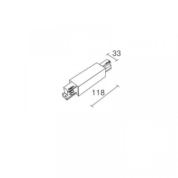 соединитель шинопровода ITALUX HT4-L02/BK 3-CT-A Parallelt connector - long - black 