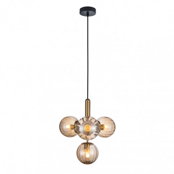 подвесной светильник ITALUX PND-2324-4B BRO+AMB Ravena 