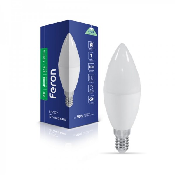 лампа Feron LB-207 C37 230V 9W 1050Lm E14 4000K