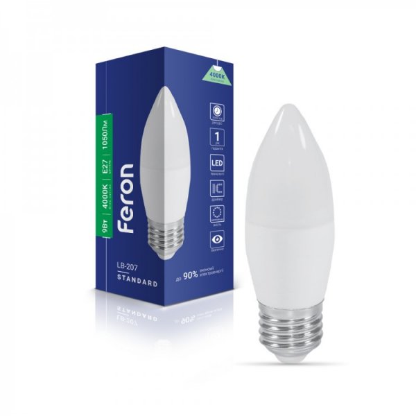 лампа Feron LB-207 C37 230V 9W 1050Lm E27 4000K 