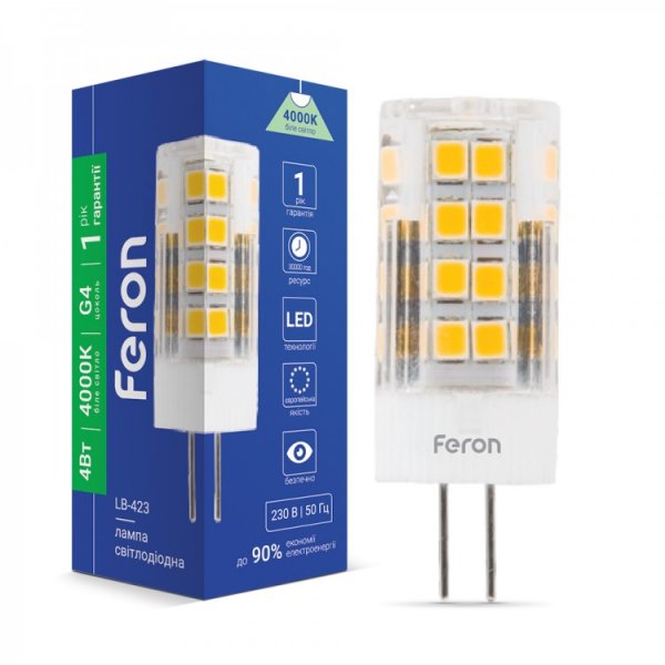 лампа Feron LB-423 230V  4W 51leds G4 4000K 320lm