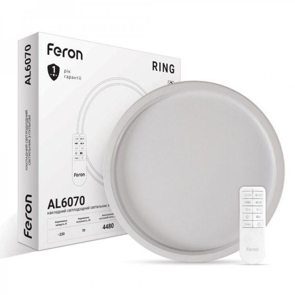 стельовий світильник Feron AL6070 70W круг, 4480Lm 3000K-6000K RING