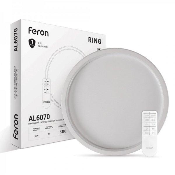потолочный светильник Feron AL6070 90W круг, 5300Lm 3000K-6000K RING