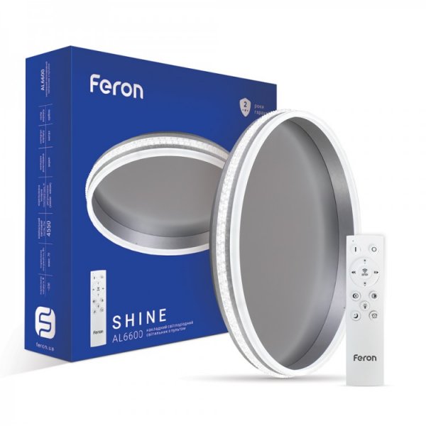 стельовий світильник Feron AL6600 70W круг, сріблястий 4550Lm 2700K-6500K SHINE
