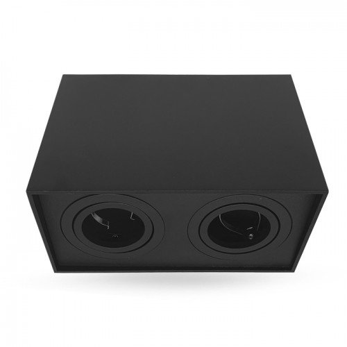 точковий світильник Feron ML305-2 MR16/GU10 чорний, квадрат, подвійний, поворотний