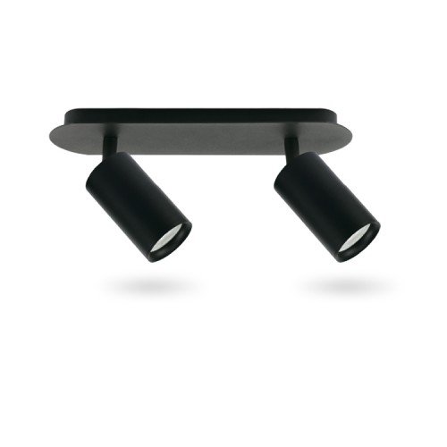 спот светильник Feron ML311-2 MR16/GU10 чорний, круг, подвійний, поворотний