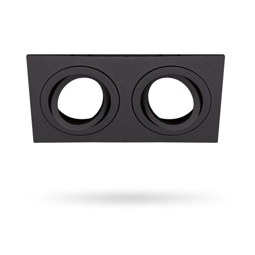 точковий світильник Feron DL6222 MR16 чорний , квадрат подвійний поворотний G5.3