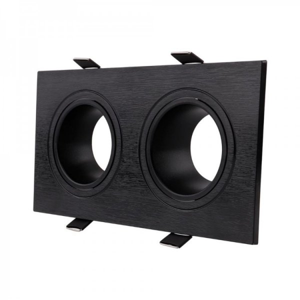 точечный светильник Feron DL0385 MR16/GU5.3 пластик, черный, квадрат двойной, поворотный 