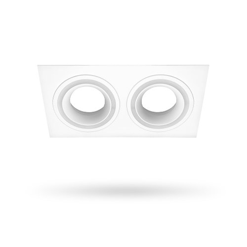 точечный светильник Feron DL6142 MR16, белый алюминиевый, квадрат двойной G5.3 