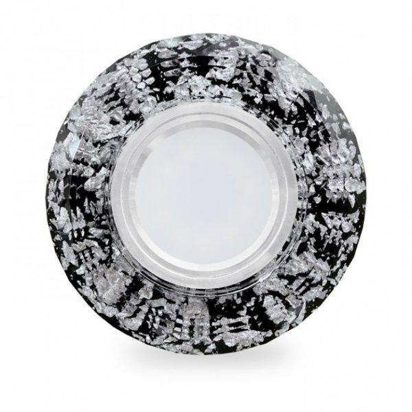 точковий світильник Feron CD831 MR16 срібло-чорний із led підсвіткою SMD2835 15leds (4000K)