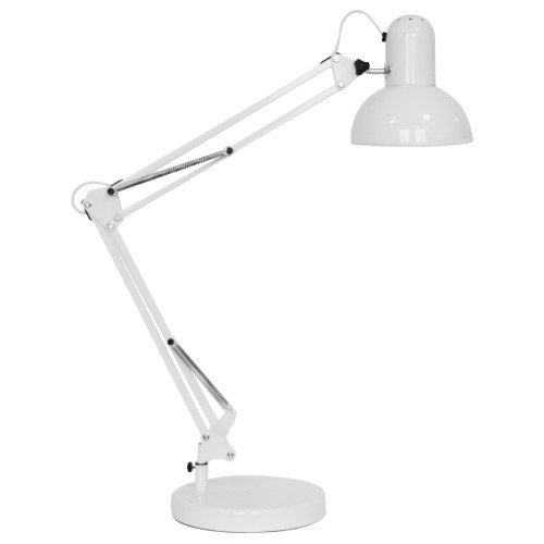 настільна лампа Feron DE1430ARD на струбцині білий E27, мереж. каб. з вим. 1,5м