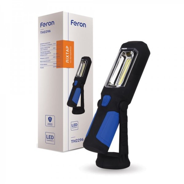 Фонарь на батарейках Feron TH2296 3*АА (нет в компл.), 3+1W, 250Lm, 225*60*48mm, магнит. 