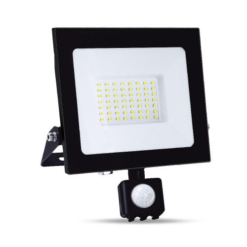 прожектор Feron LL-2050ARD 50W з датчиком 4500Lm 6500K чорний IP65