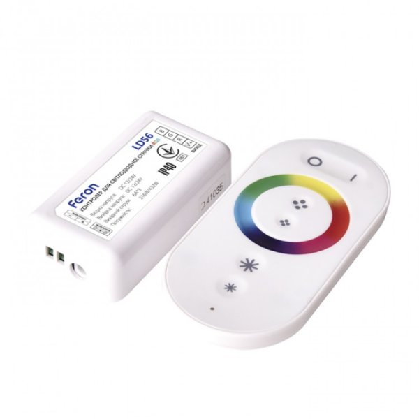 контролер для RGB Feron LD56 DC12V max 216W (6A*3) 85*45*23mm белый 