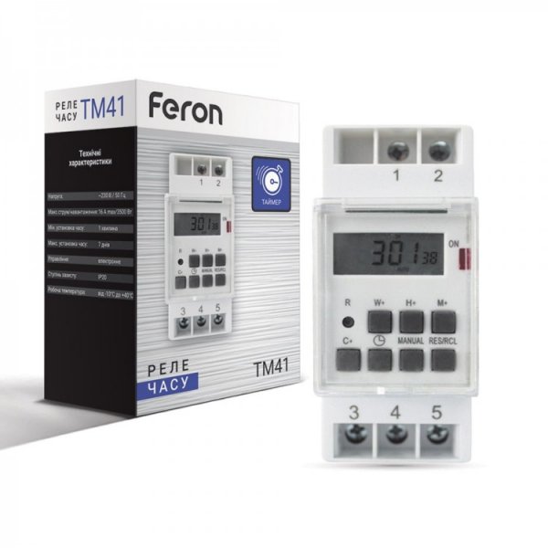 таймер Feron TM41 3500W/16A (тижневий)