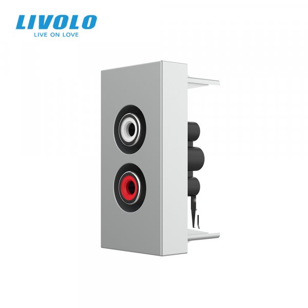Механизм розетка RCA аудио Livolo серый (VL-FCAU-1IP)