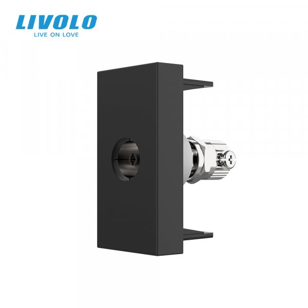 Механизм розетка телевизионная Livolo черный (C7-1V-12)