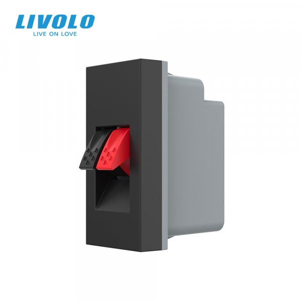 Механизм розетка Hi-Fi аудио Livolo черный (VL-FCSD-1BPS01)