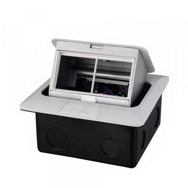 Пустой половой розеточный люк на 2 модуля Livolo белый (J06 white)