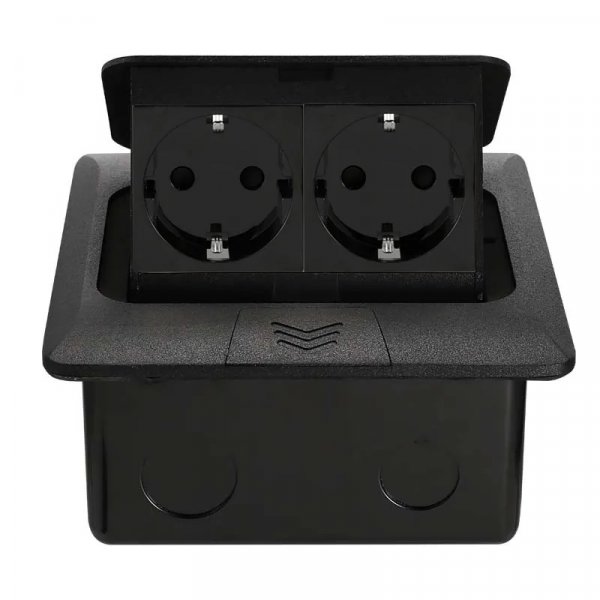 Розетка в подлоге двойная Livolo черный (VL-SHS016-TCBP-B)