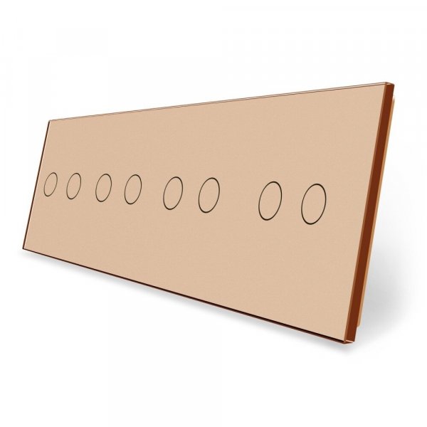 Панель для сенсорного вимикача 8 сенсорів (2-2-2-2) Livolo золото скло (VL-P702/02/02/02-8A)