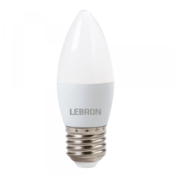 LED лампа LEBRON L-С37, 6W, 220V, Е27, 3000K, 480Lm, вітрина