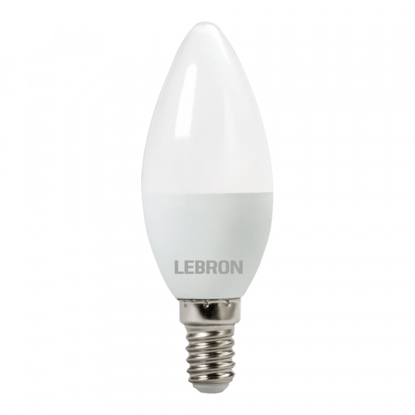 
LED лампа LEBRON L-С37, 6W, 220V, Е14, 4100K, 480Lm, вітрина