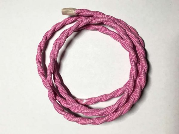 AMP кабель текстильний звитий 2x0.75 pink, вітрина