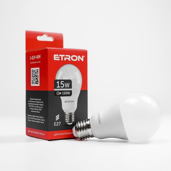 Лампа светодиодная ETRON Light Power 1-ELP-004 A65 15W 4200K E27
