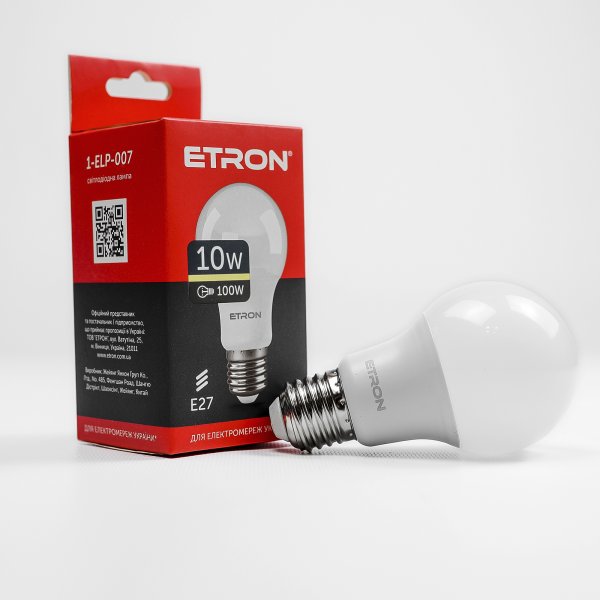 Лампа светодиодная ETRON Light Power 1-ELP-007 A60 10W 3000K E27