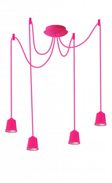 Підвісний світильник люстра Erka 414 рожевий 1м