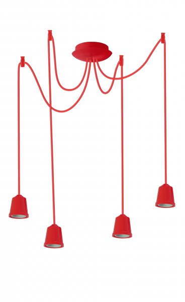 Подвесной светильник люстра Erka 424 красный 2м
