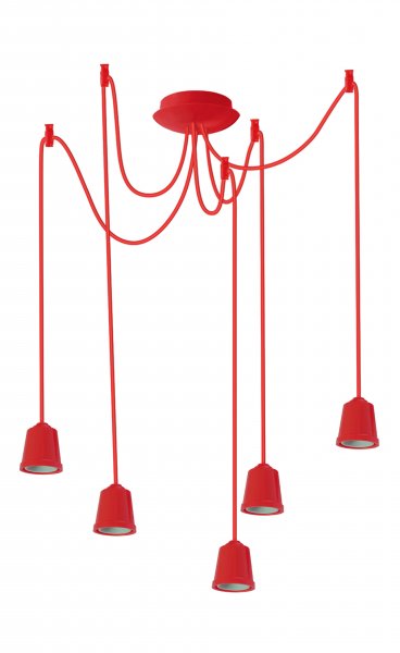 Підвісний світильник люстра Erka 515 червоний 1м