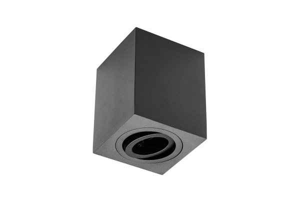 Светильник GTV SENSA, алюминий, GU10, 90x90x115, квадратный, черный