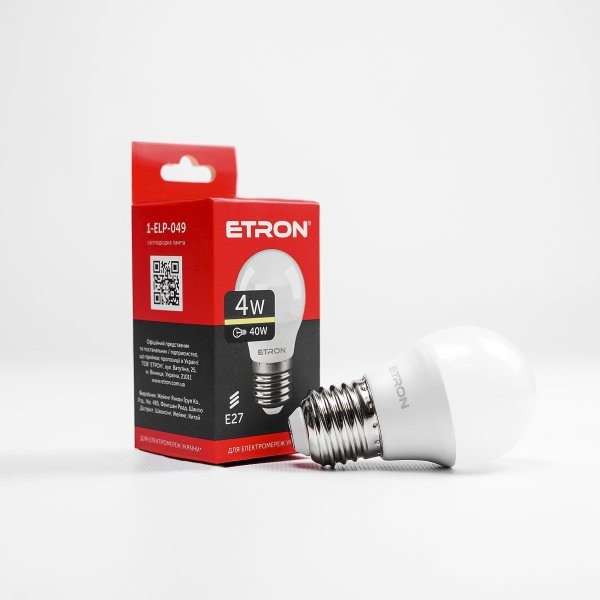 Лампа світлодіодна ETRON Light Power 1-ELP-049 G45 4W 3000K 220V E27