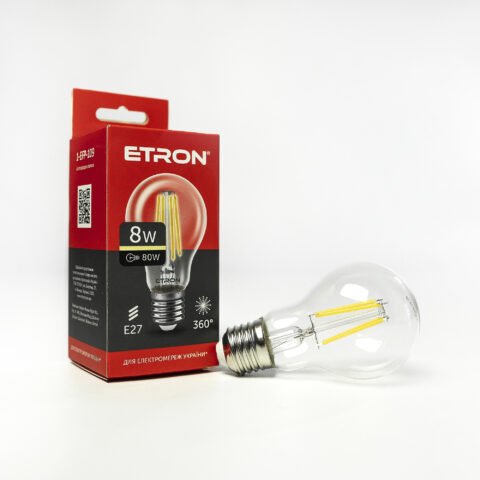LED лампа ETRON Filament 1-EFP-109 A60 8W 3000K E27