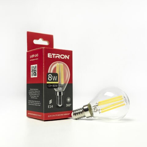 Светодиодная лампа ETRON Filament 1-EFP-143 G45 E14 8W 3000K