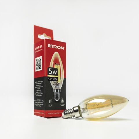 LED лампа ETRON Filament 1-EFP-181 C35 E14 5W 2700K золото