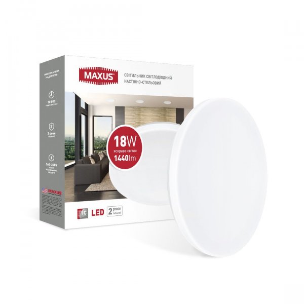 Светильник светодиодный настенно-потолочный Maxus Ceiling light 18W 4100K C (круг)