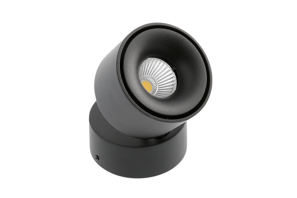 Світильник GTV LED BIANCO, 8W, IP20, 4000K, 75х84, круг, чорний, з нахилом