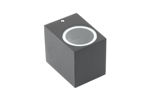 Светильник настенный GTV TIAGO (одиночный), max.35W, GU10, IP54, черный, квадрат