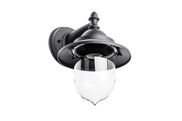 Світильник садовий GTV TOSKANA-AD, E27, MAX.60W, IP54, бра, чорний корпус