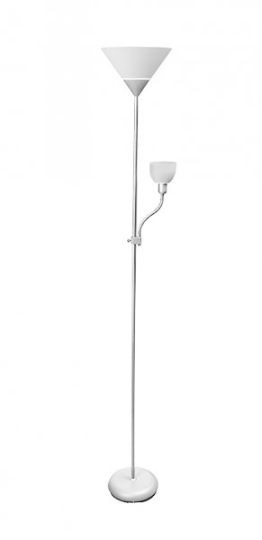 Світильник торшер GTV  BENFICA 2, max.60W- E27, max.40W-E14, білий