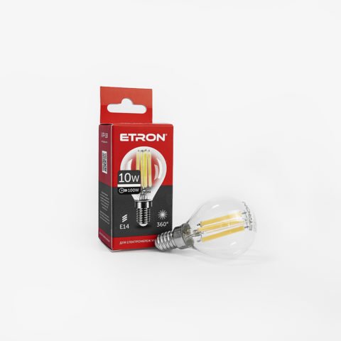 Светодиодная лампа ETRON Filament 1-EFP-158 G45 E14 10W 4200K clear glass