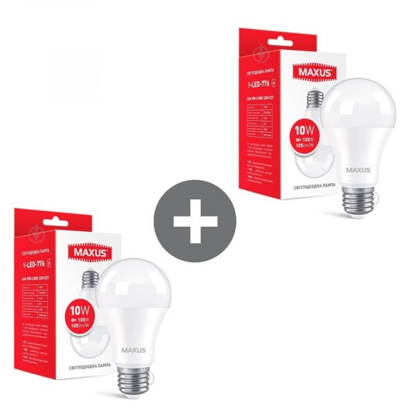 Набор LED ламп Maxus A60 10W нейтральный свет E27 (по 2 шт.) (2-LED-776)
