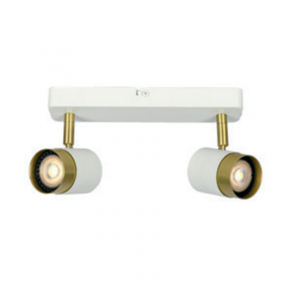 Світильник подвійний GTV ORIO, алюміній, IP20, 2*GU10, max. 50W, круглий, білий (OS-ORI-2GU10-00)