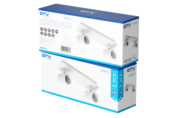 Світильник GTV VENETO, IP20, max.20W, 2xGU10, круглий, білий (OS-VEN20WO2-00)